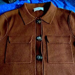 Gently worn Sézane Betty Cardigan size medium in toffee brown
